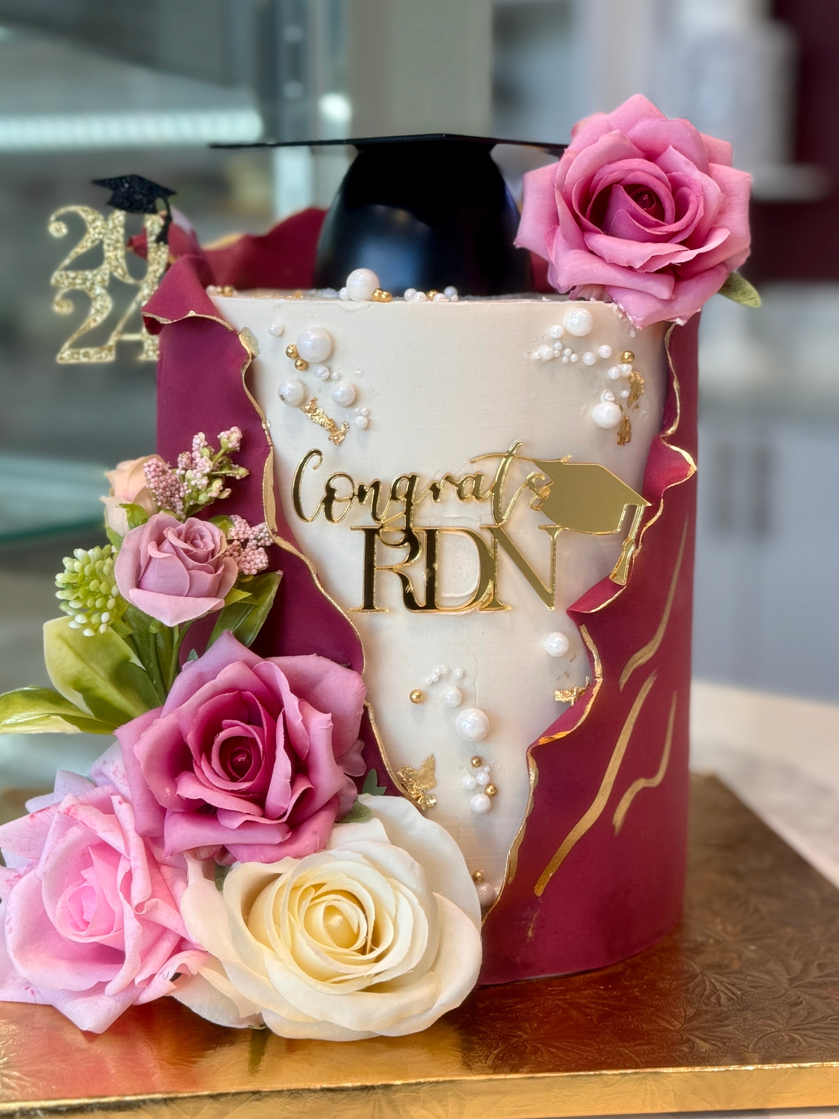 Floral Graduation cake